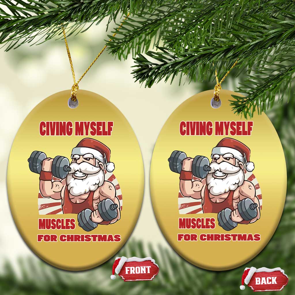 Xmas Santa Gymer Christmas Ornament Civing Muscles Santa Weightlifting TS09