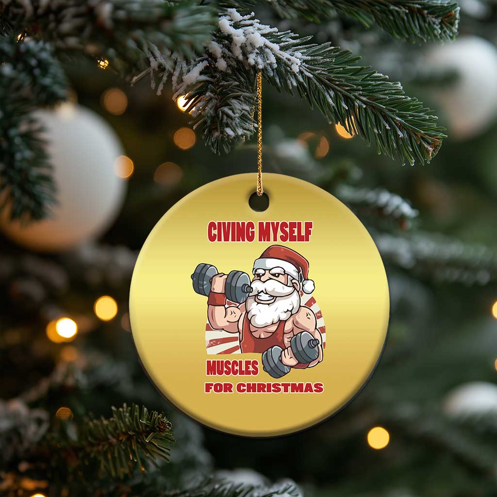 Xmas Santa Gymer Christmas Ornament Civing Muscles Santa Weightlifting TS09