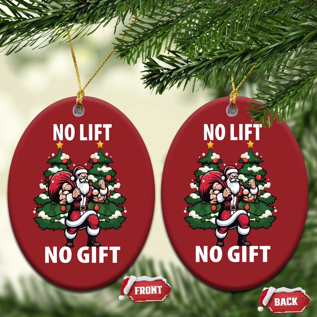 Xmas Santa Gymer Christmas Ornament No Lift No Gift Bodybuilding TS09
