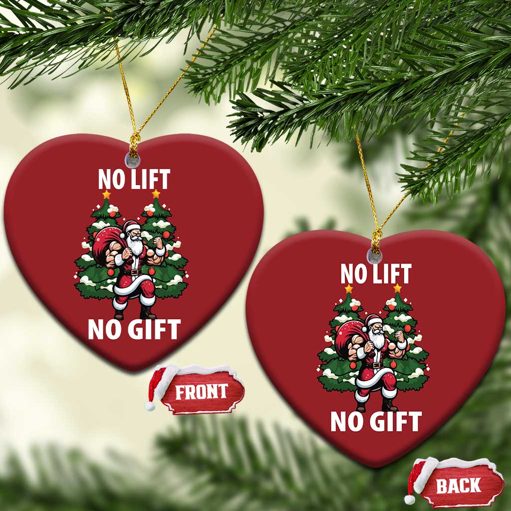 Xmas Santa Gymer Christmas Ornament No Lift No Gift Bodybuilding TS09