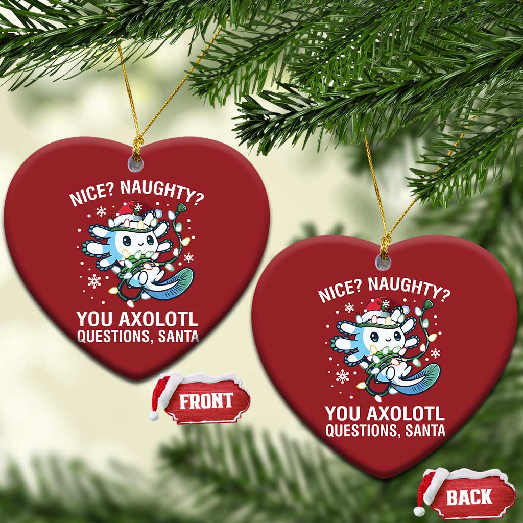 Xmas Axolotl Christmas Ornament Nice Naughty You Axolotl Questions Santa TS09