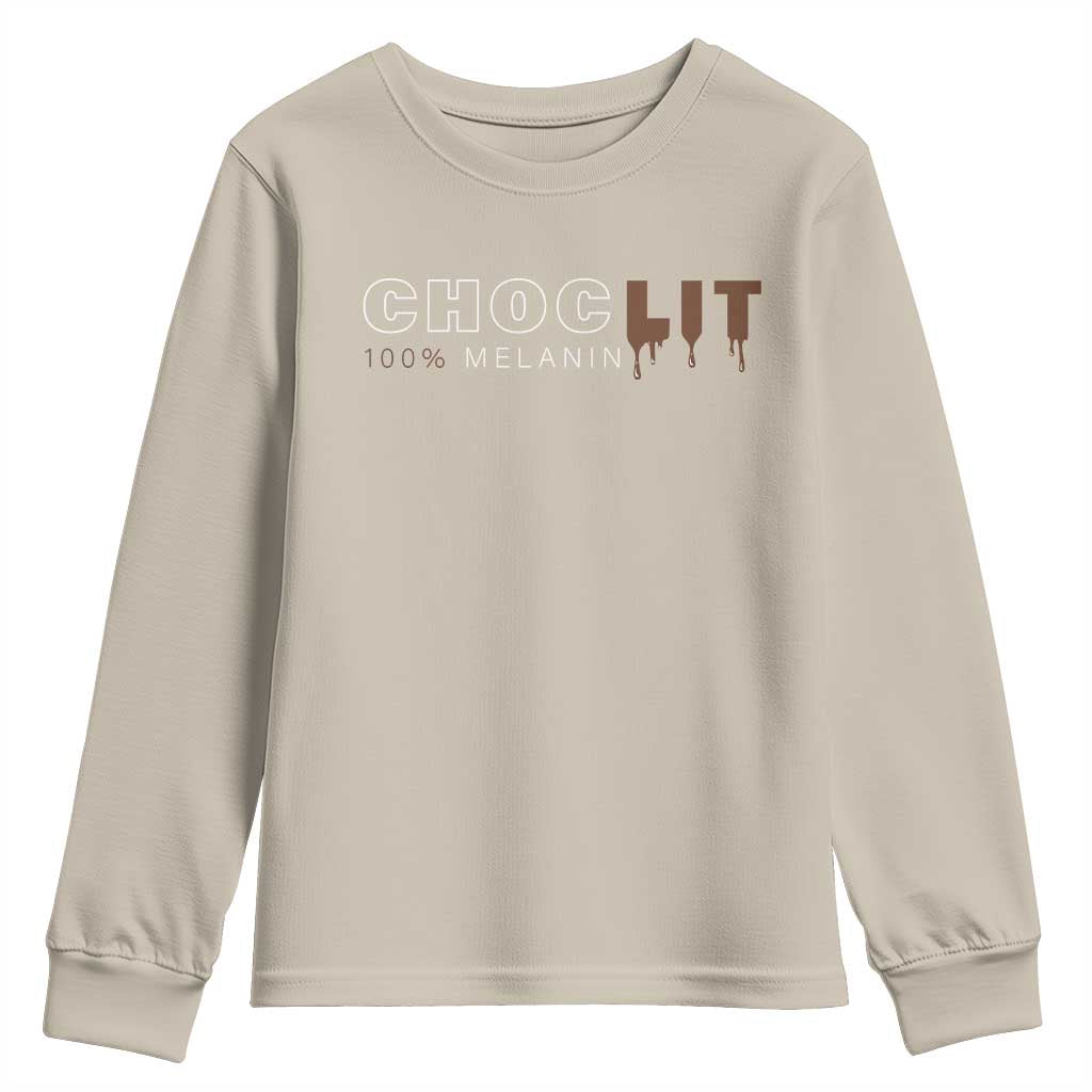 Black Pride Youth Sweatshirt Choclit 100% Melanin African American Afro TS09