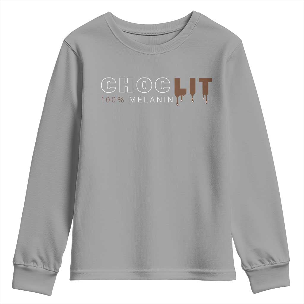 Black Pride Youth Sweatshirt Choclit 100% Melanin African American Afro TS09