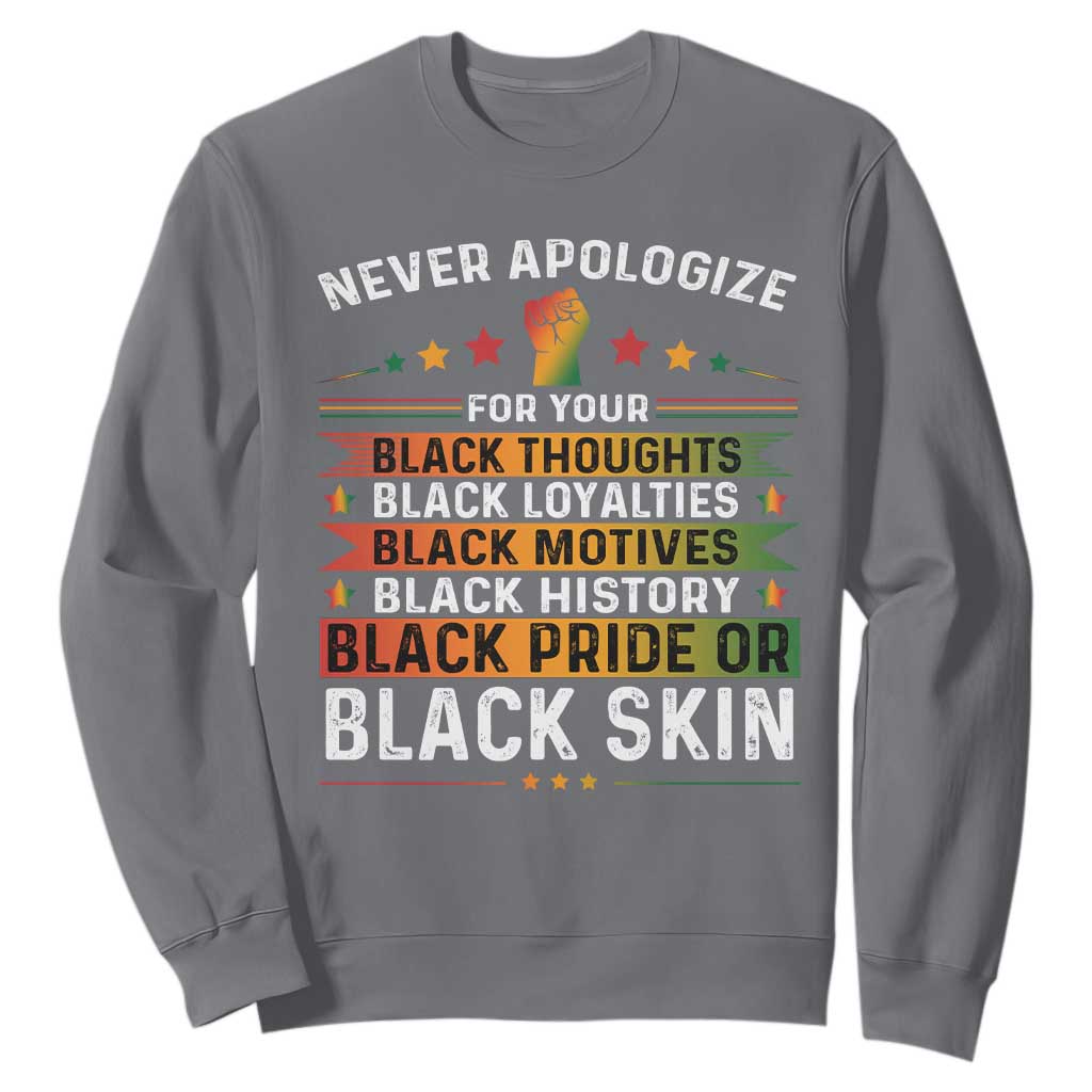 Black Pride Sweatshirt Never Apologize For Your Blackness TS09