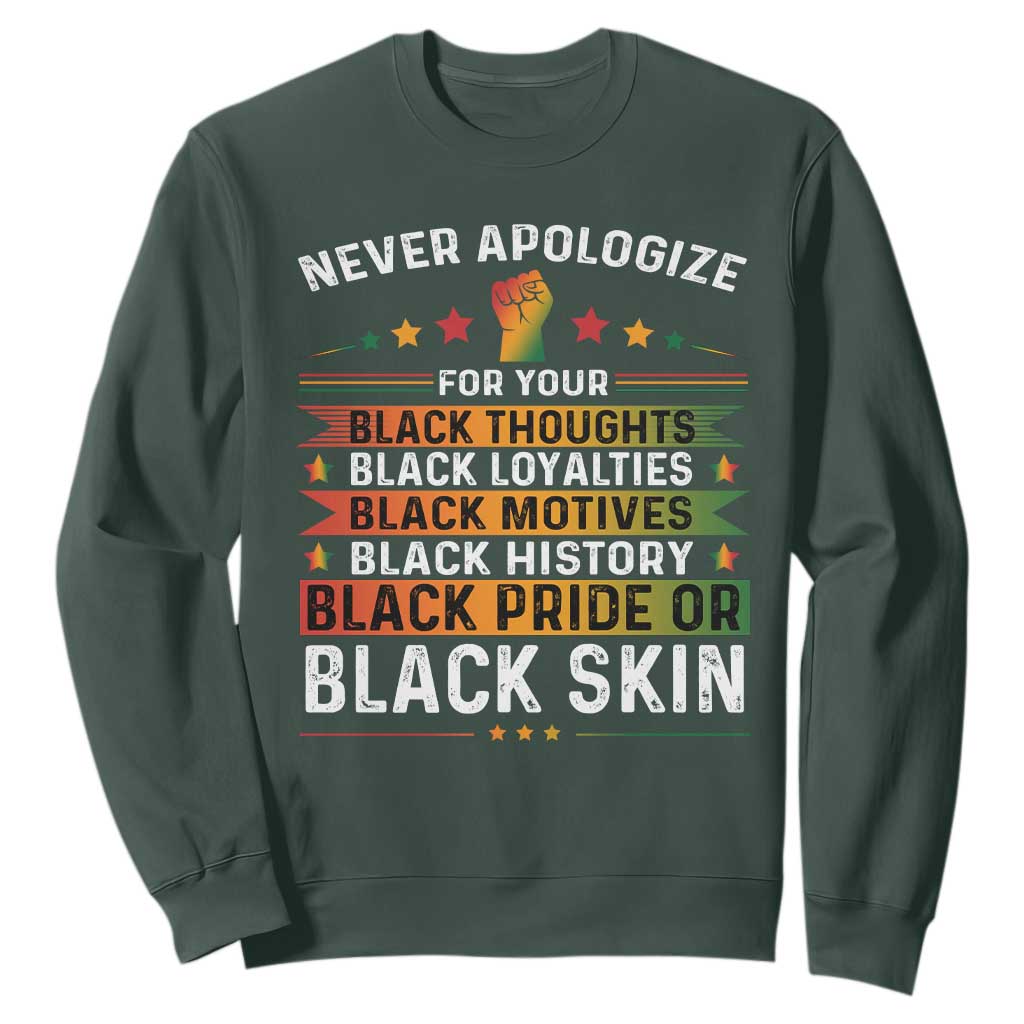 Black Pride Sweatshirt Never Apologize For Your Blackness TS09