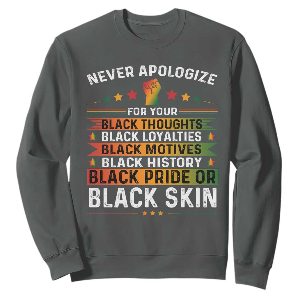 Black Pride Sweatshirt Never Apologize For Your Blackness TS09
