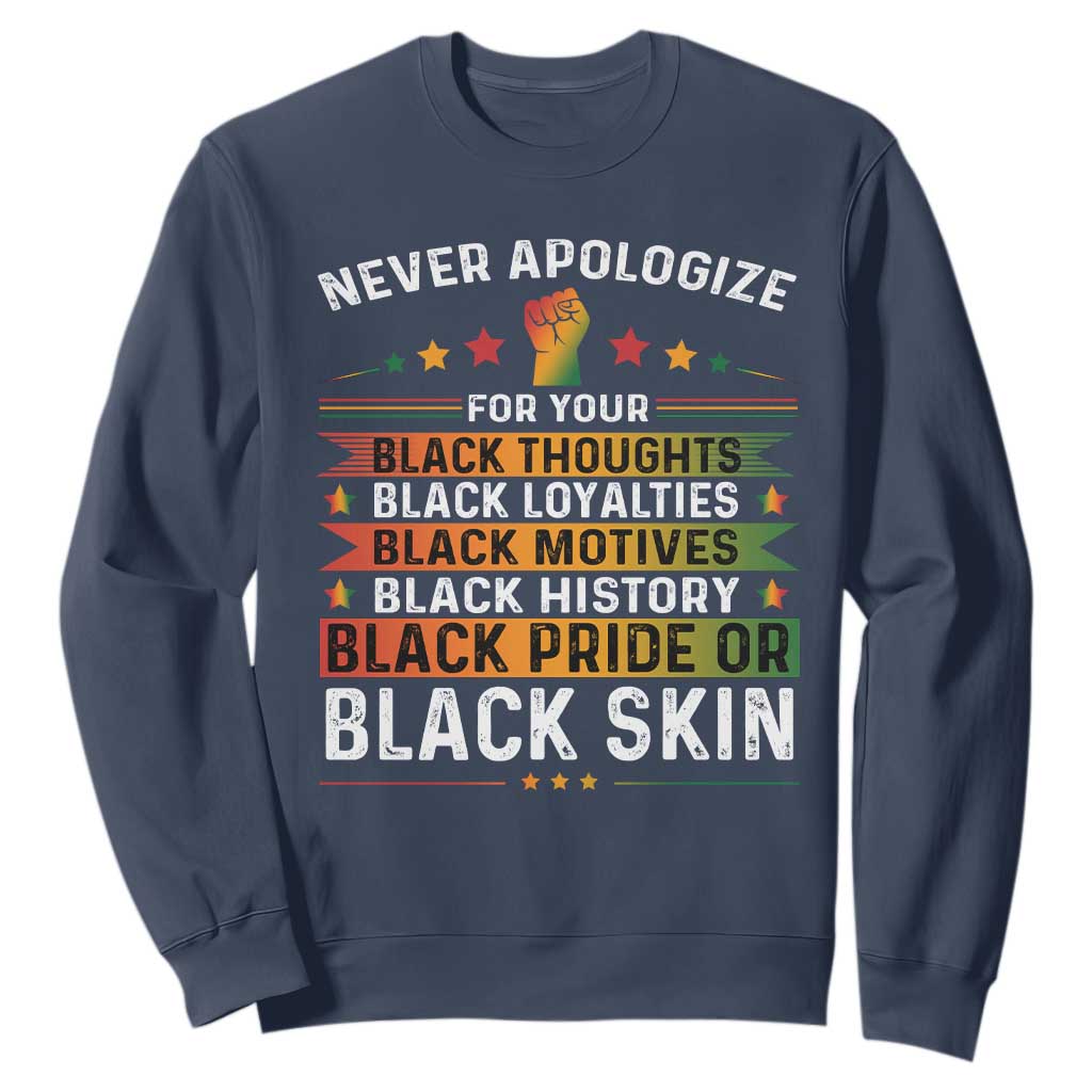 Black Pride Sweatshirt Never Apologize For Your Blackness TS09