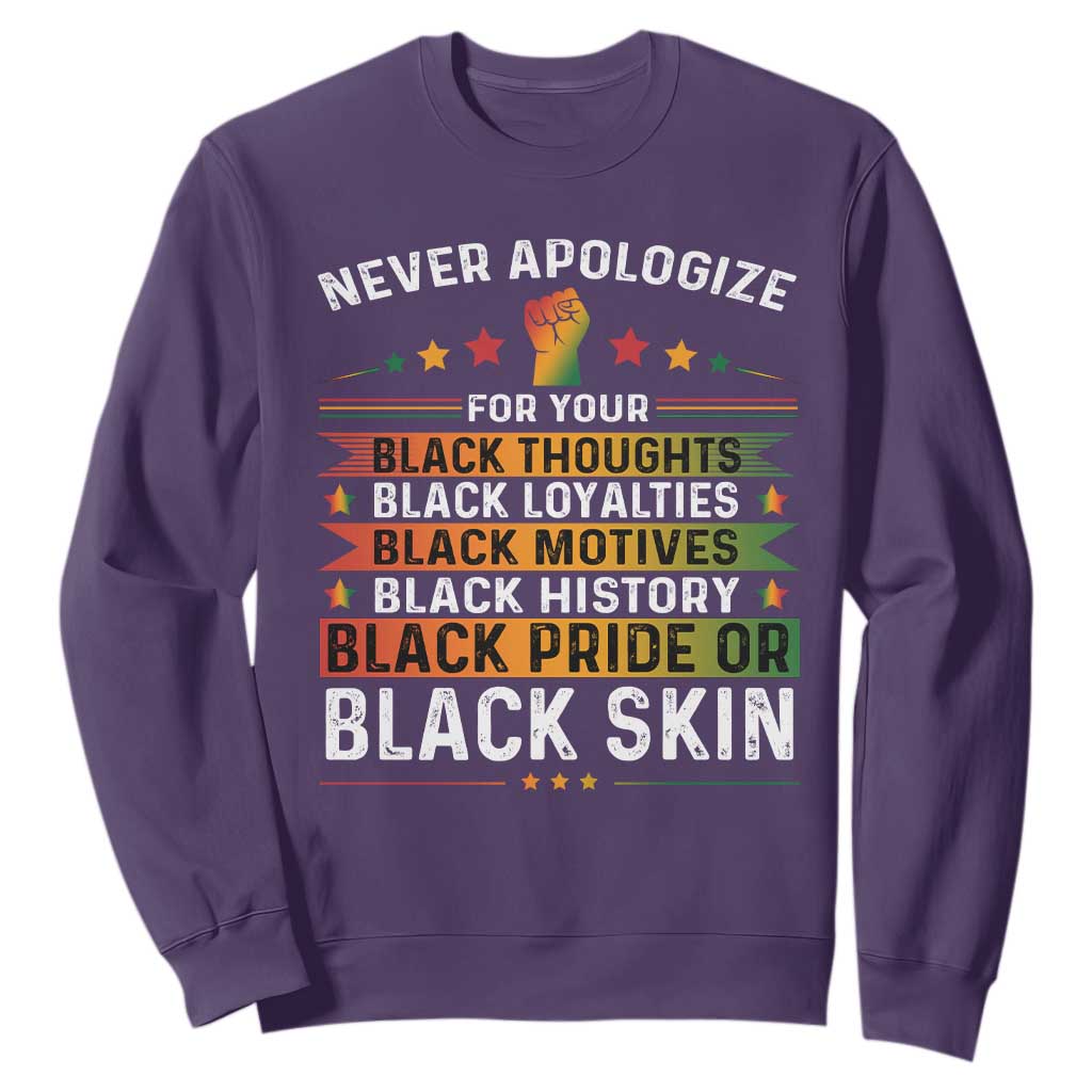 Black Pride Sweatshirt Never Apologize For Your Blackness TS09