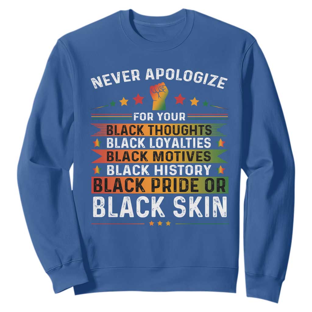 Black Pride Sweatshirt Never Apologize For Your Blackness TS09