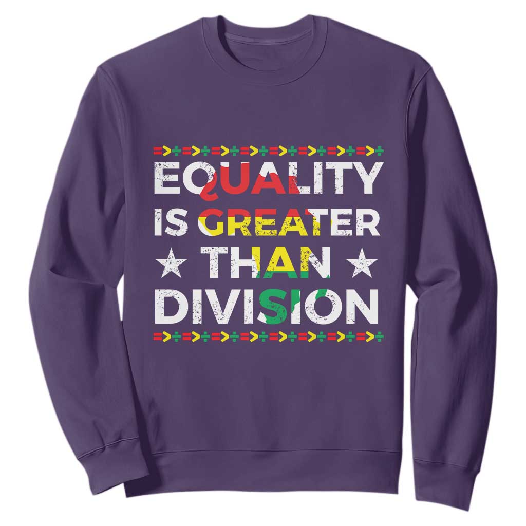 Black History Month Sweatshirt Equality Is Greater Than Division TS09