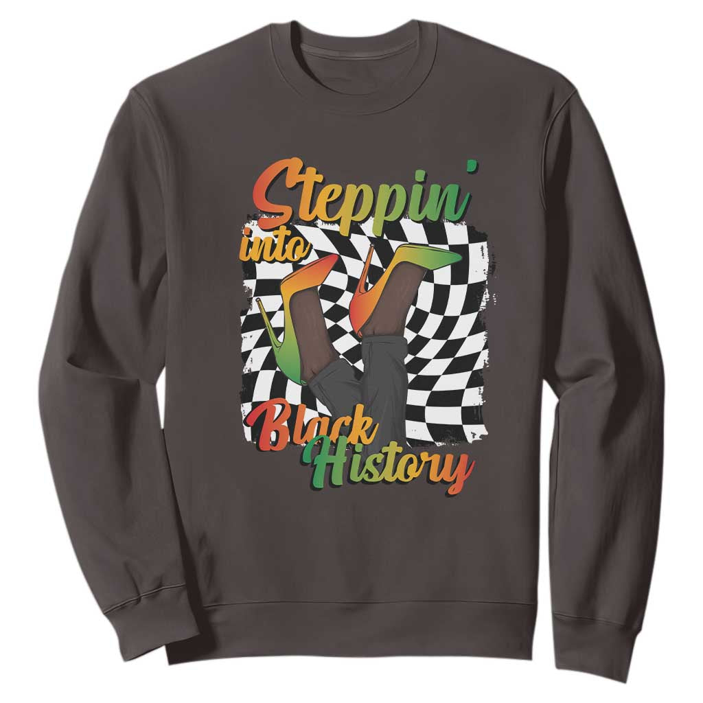 Stepping Into Black History Month Sweatshirt African American Women Melanin Pride TS09