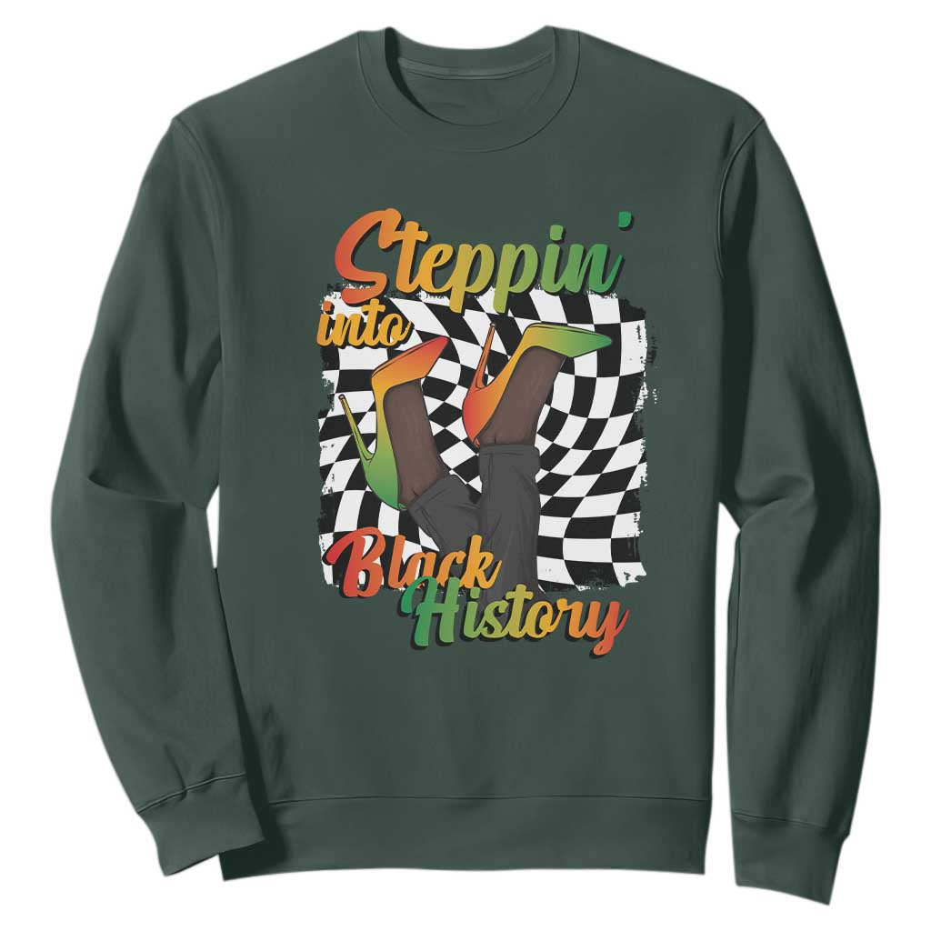 Stepping Into Black History Month Sweatshirt African American Women Melanin Pride TS09