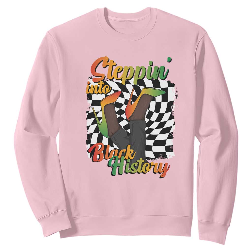 Stepping Into Black History Month Sweatshirt African American Women Melanin Pride TS09
