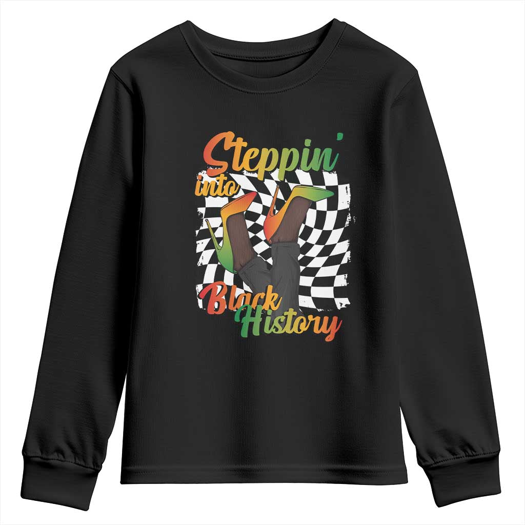 Stepping Into Black History Month Youth Sweatshirt African American Women Melanin Pride TS09