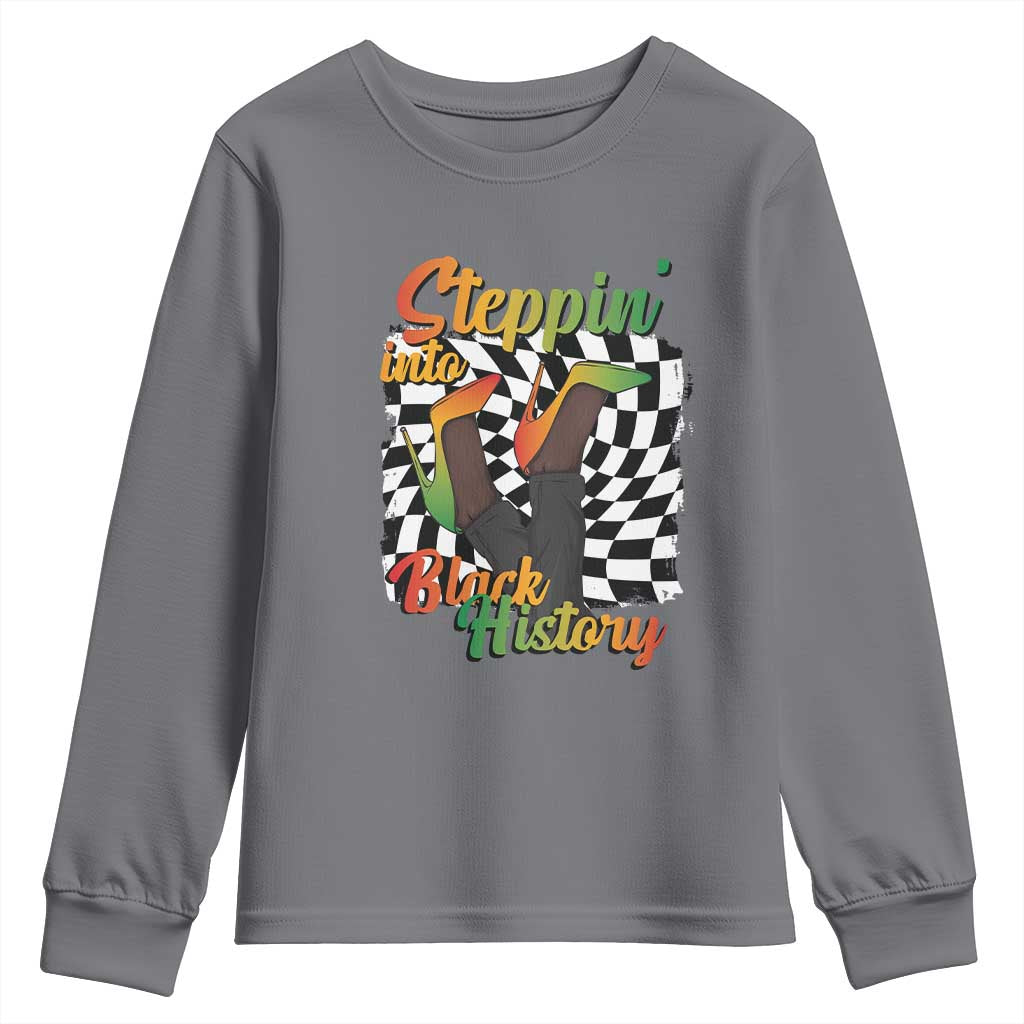 Stepping Into Black History Month Youth Sweatshirt African American Women Melanin Pride TS09
