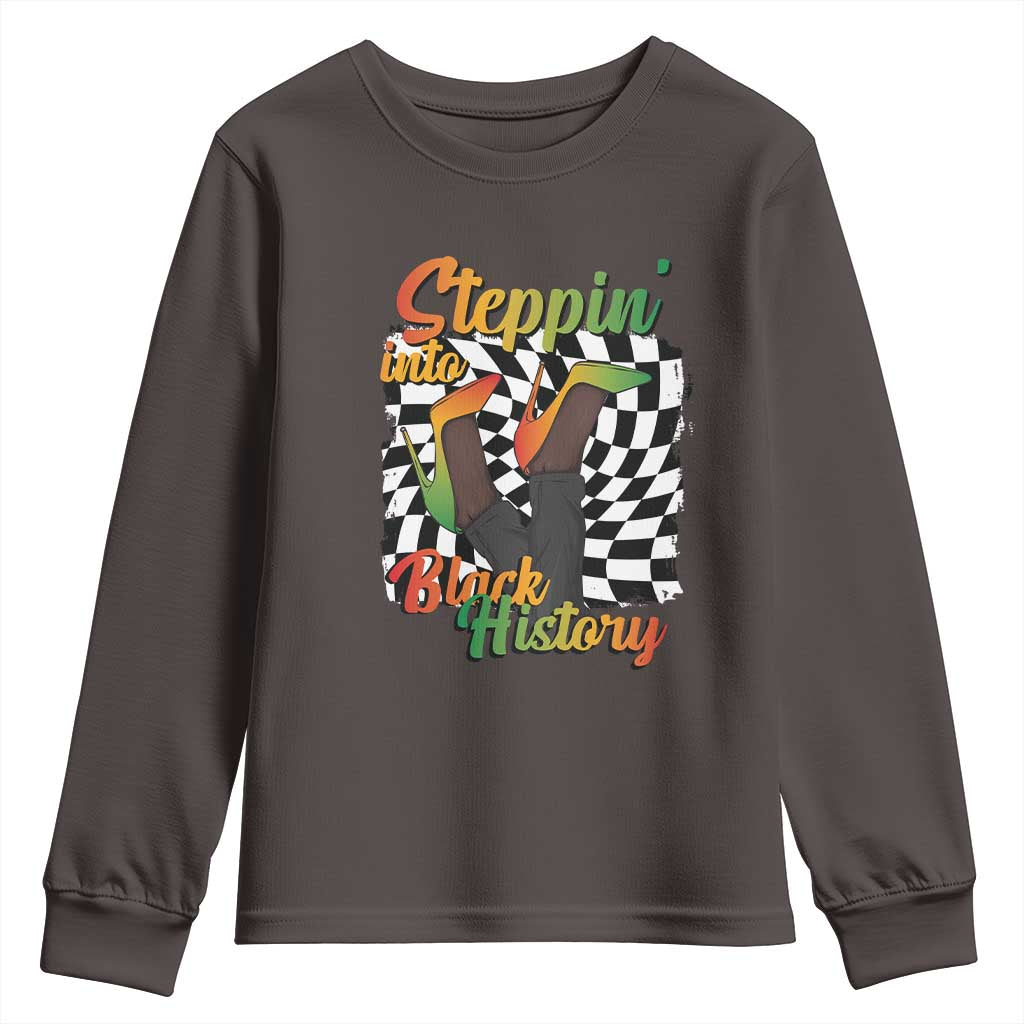 Stepping Into Black History Month Youth Sweatshirt African American Women Melanin Pride TS09