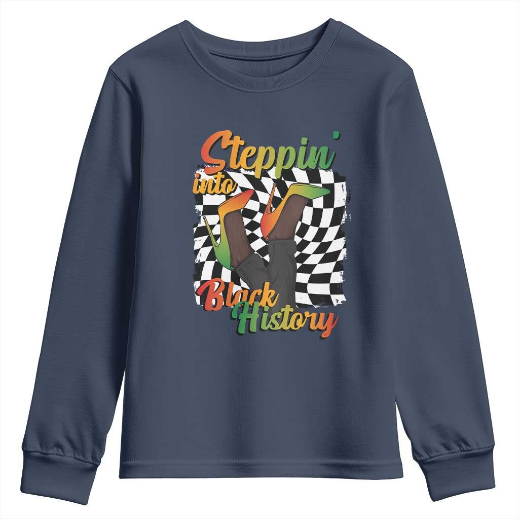 Stepping Into Black History Month Youth Sweatshirt African American Women Melanin Pride TS09