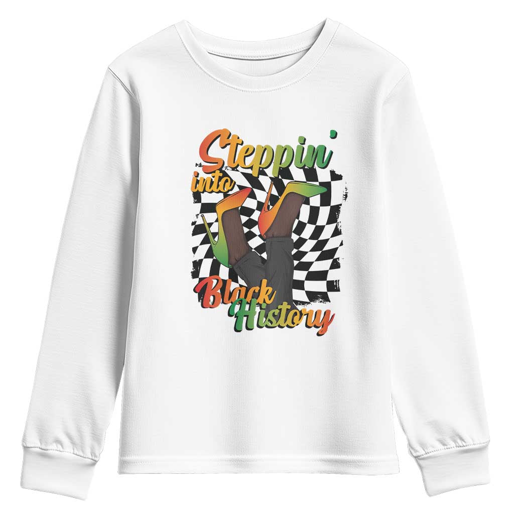 Stepping Into Black History Month Youth Sweatshirt African American Women Melanin Pride TS09