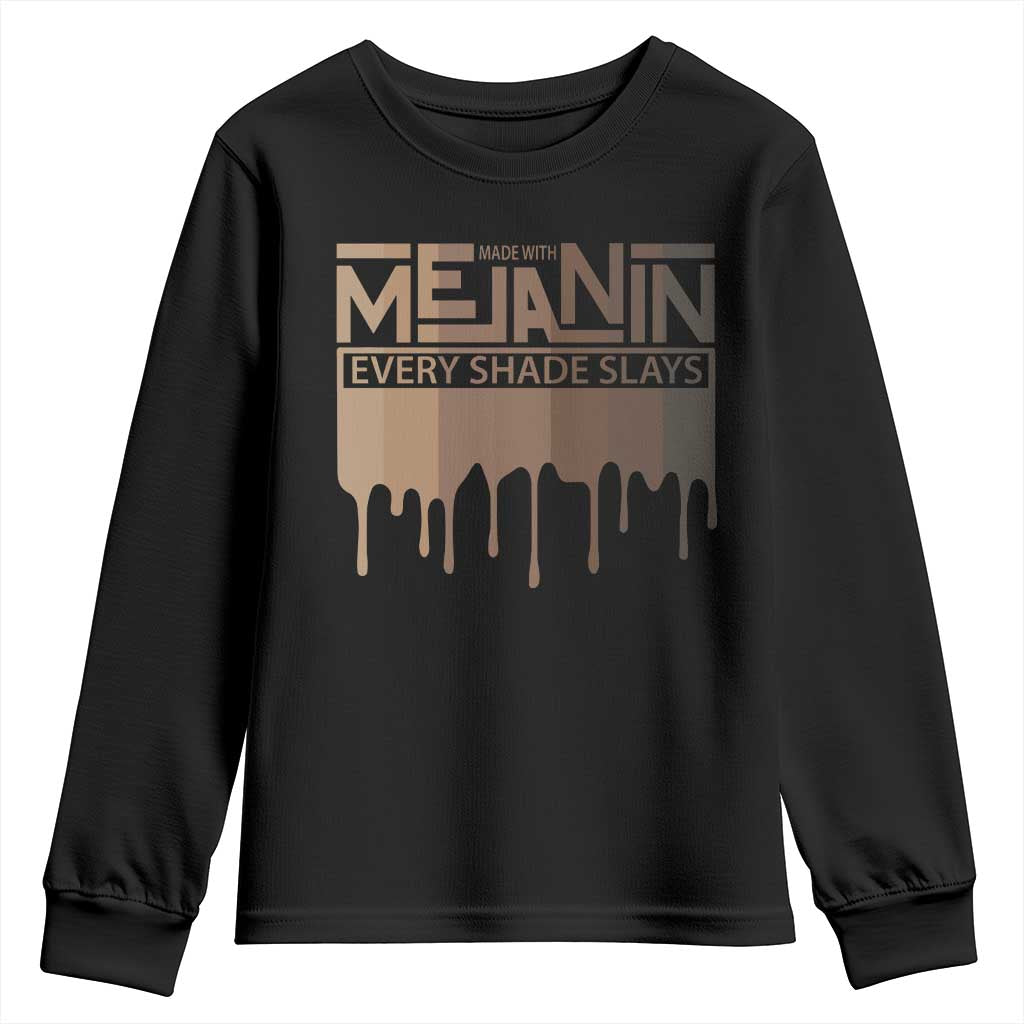 African Melanin Pride Youth Sweatshirt Made With Melanin Every Shade Slays TS09