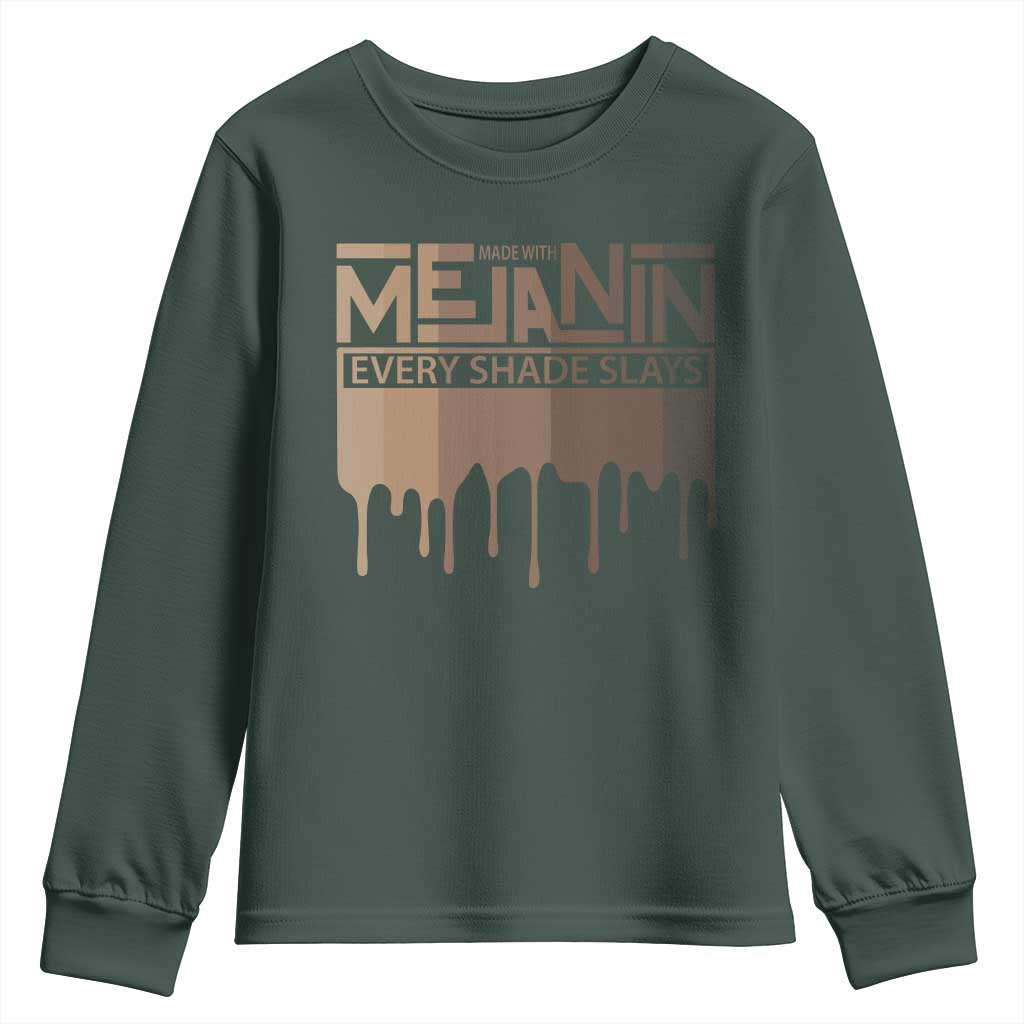African Melanin Pride Youth Sweatshirt Made With Melanin Every Shade Slays TS09