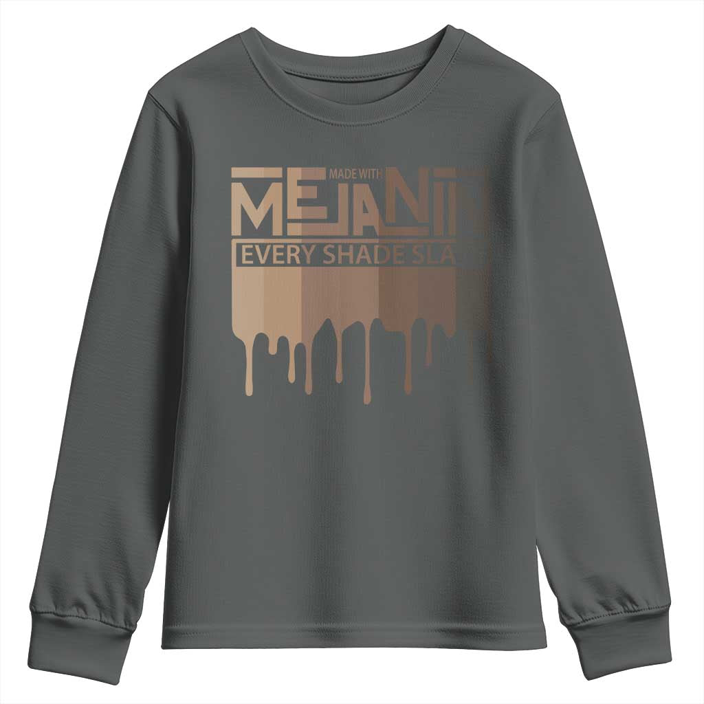 African Melanin Pride Youth Sweatshirt Made With Melanin Every Shade Slays TS09