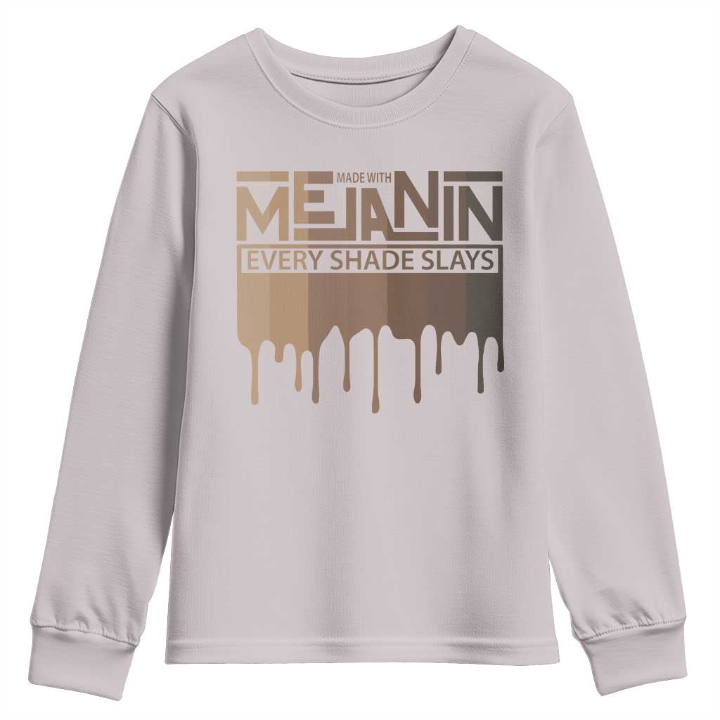 African Melanin Pride Youth Sweatshirt Made With Melanin Every Shade Slays TS09