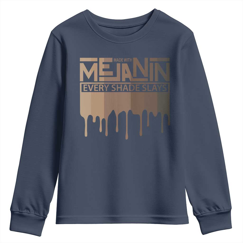 African Melanin Pride Youth Sweatshirt Made With Melanin Every Shade Slays TS09