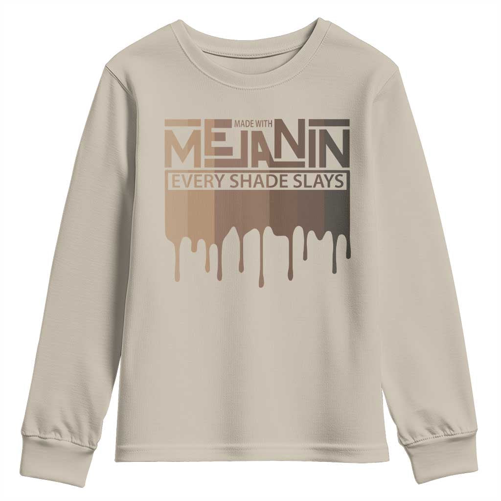 African Melanin Pride Youth Sweatshirt Made With Melanin Every Shade Slays TS09