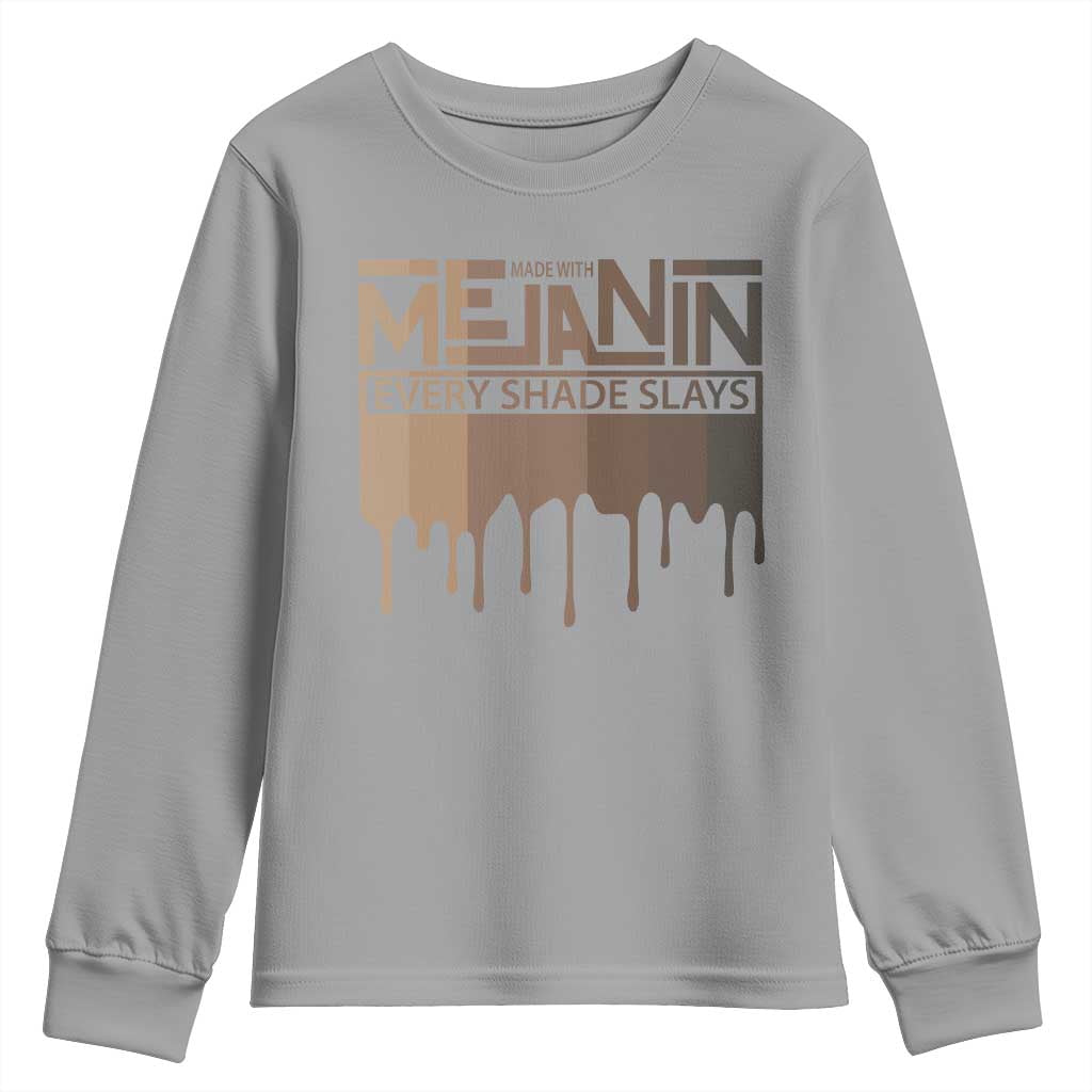 African Melanin Pride Youth Sweatshirt Made With Melanin Every Shade Slays TS09