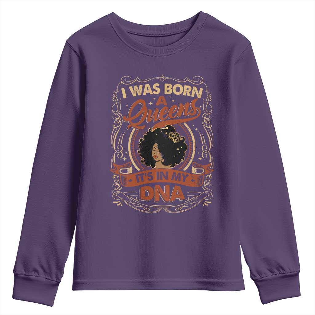 Black Women Pride Youth Sweatshirt I Was Born A Queen It's In My DNA Retro TS09