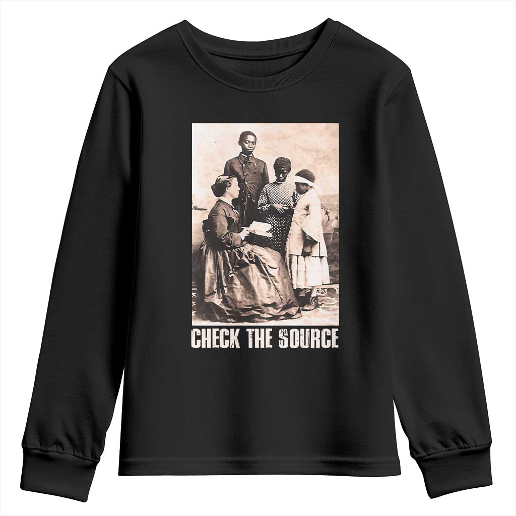 Black History Youth Sweatshirt Check The Source African American Pride TS09