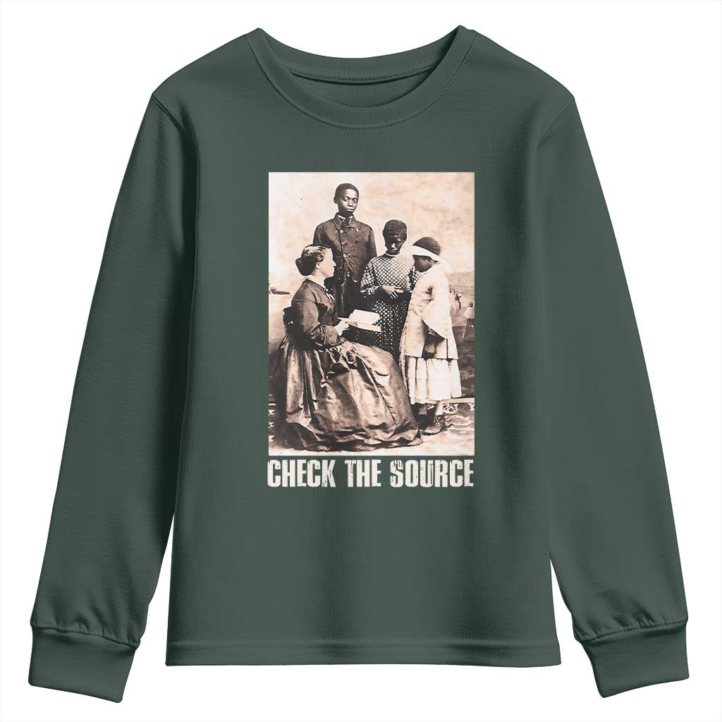 Black History Youth Sweatshirt Check The Source African American Pride TS09