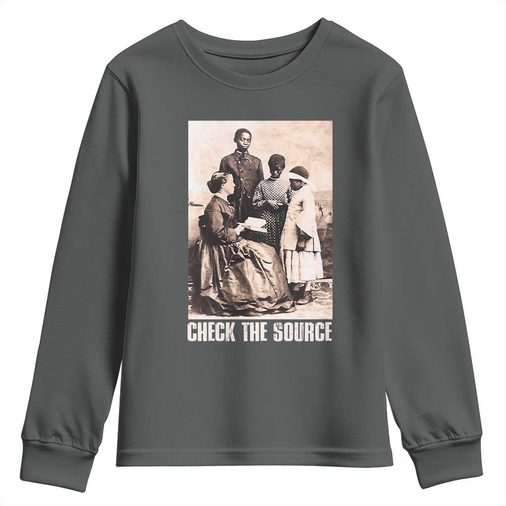 Black History Youth Sweatshirt Check The Source African American Pride TS09