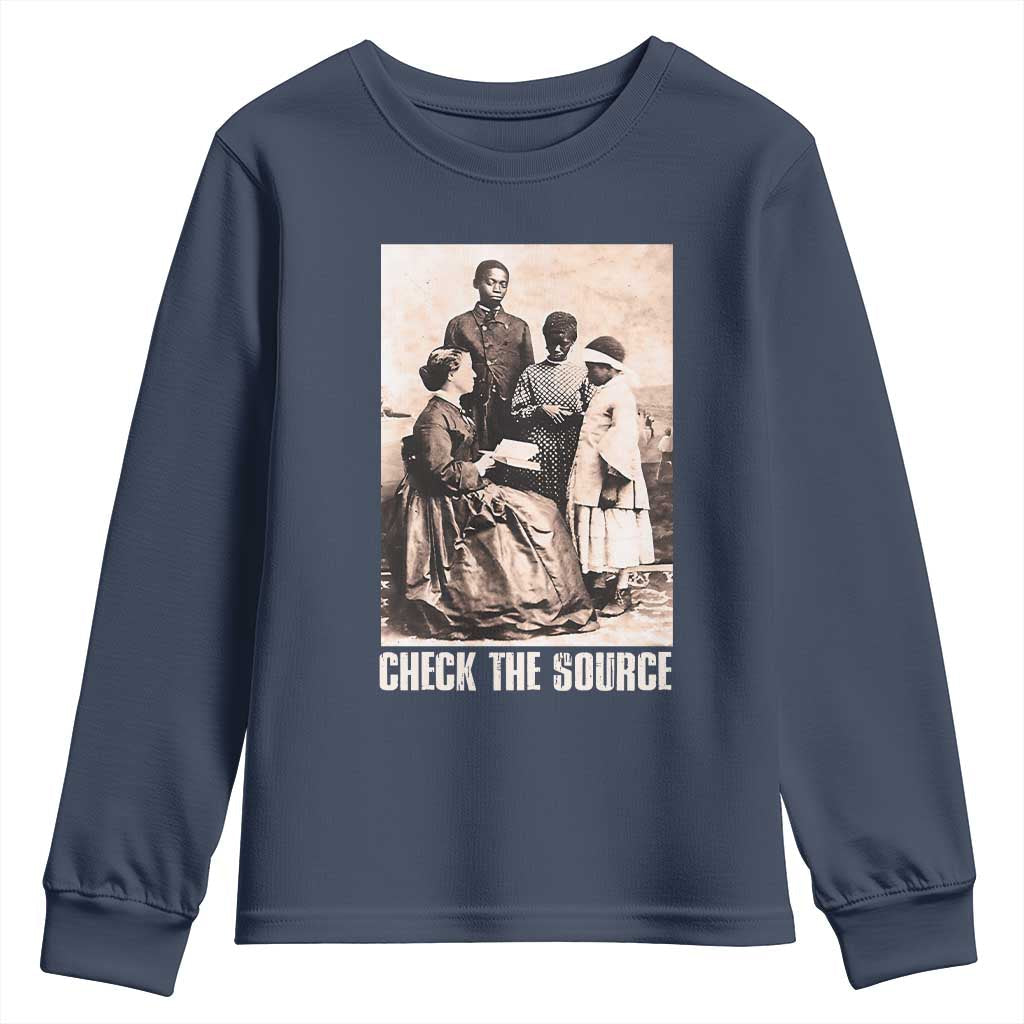 Black History Youth Sweatshirt Check The Source African American Pride TS09
