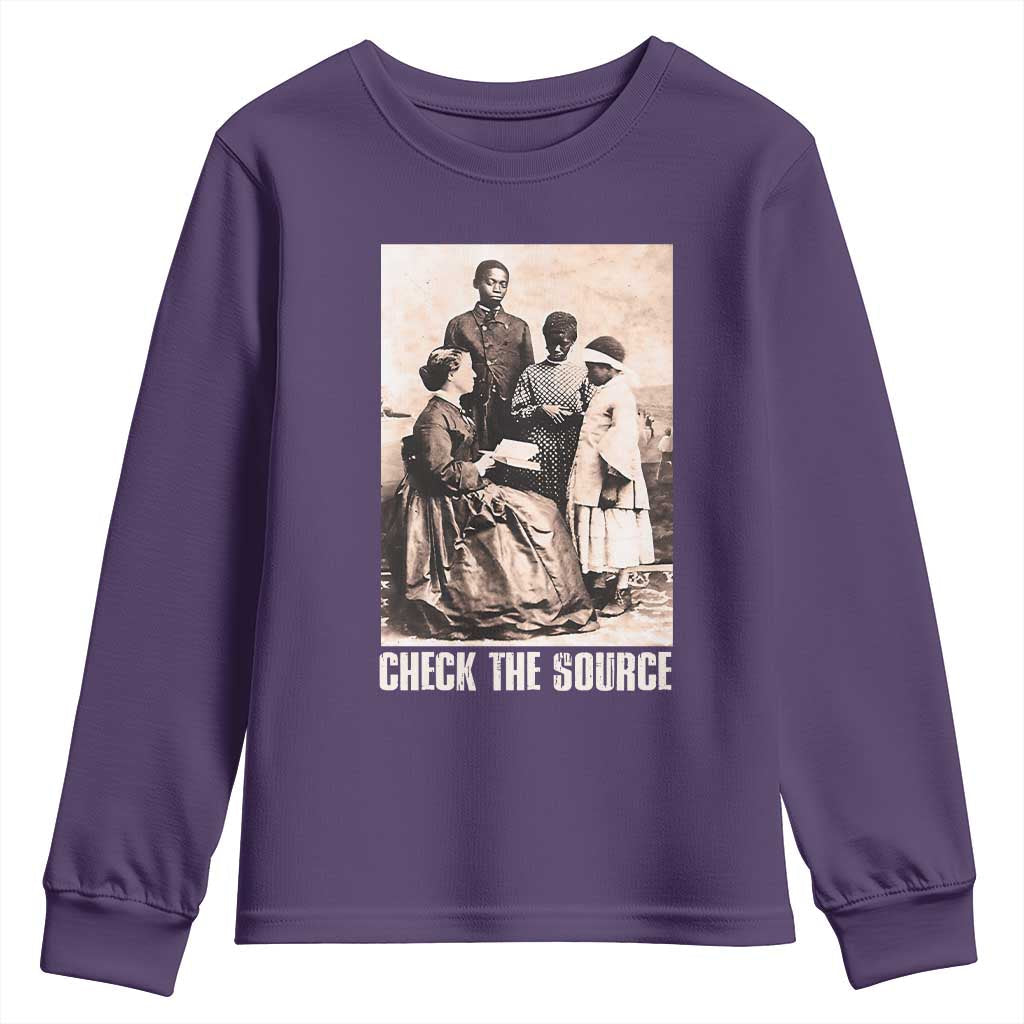 Black History Youth Sweatshirt Check The Source African American Pride TS09