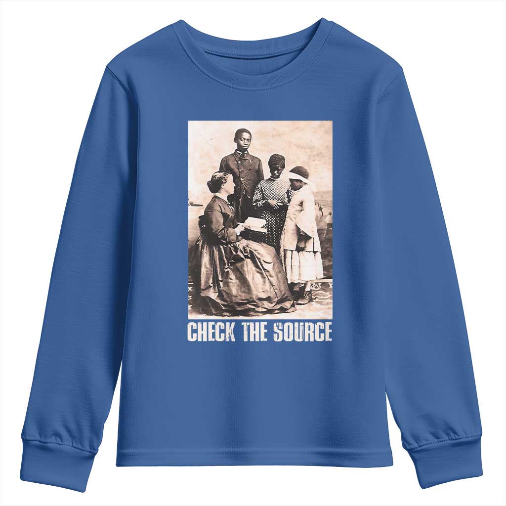 Black History Youth Sweatshirt Check The Source African American Pride TS09