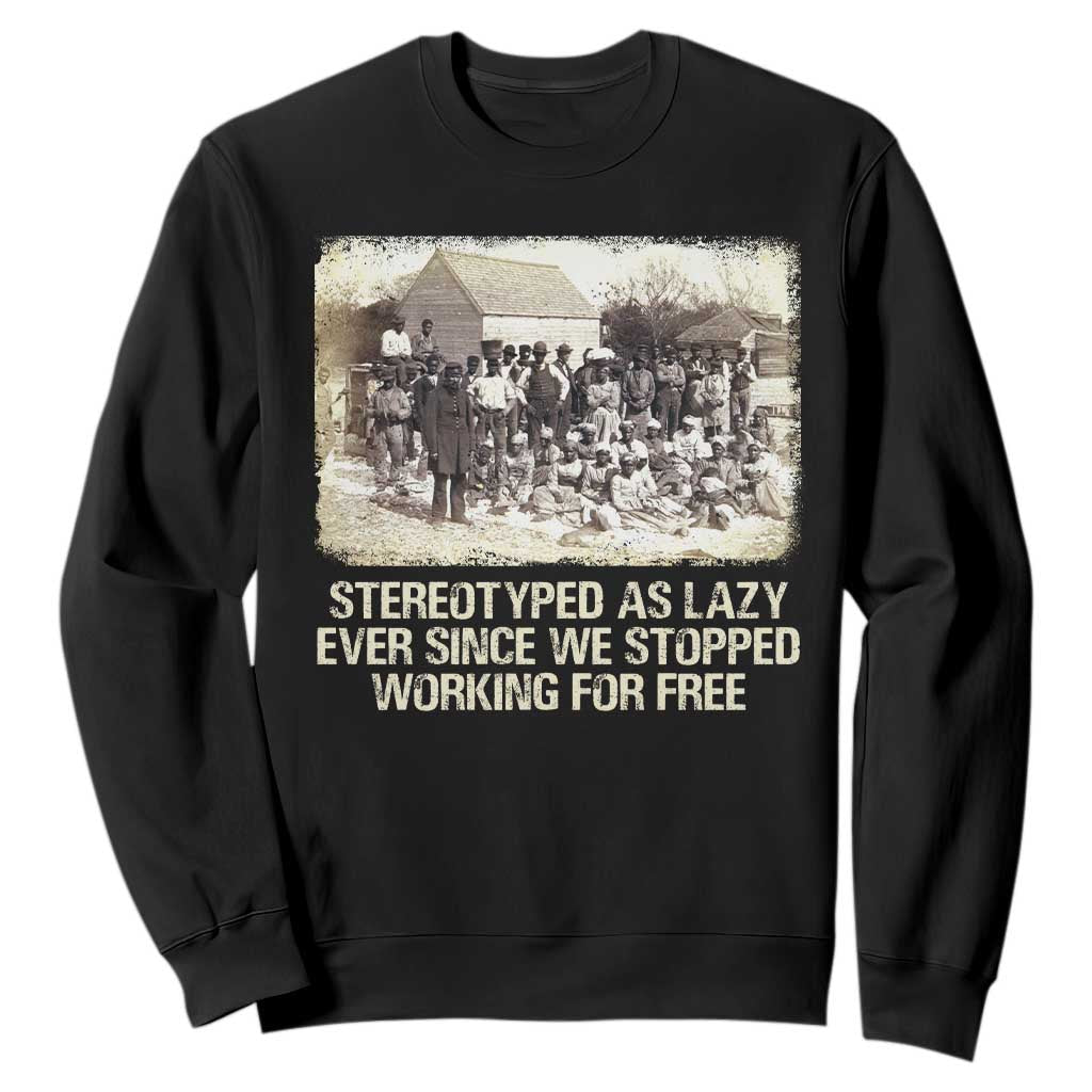 Black History Sweatshirt Stereotyped As Lazy Even Since Stopped Working For Free Slaves TS09