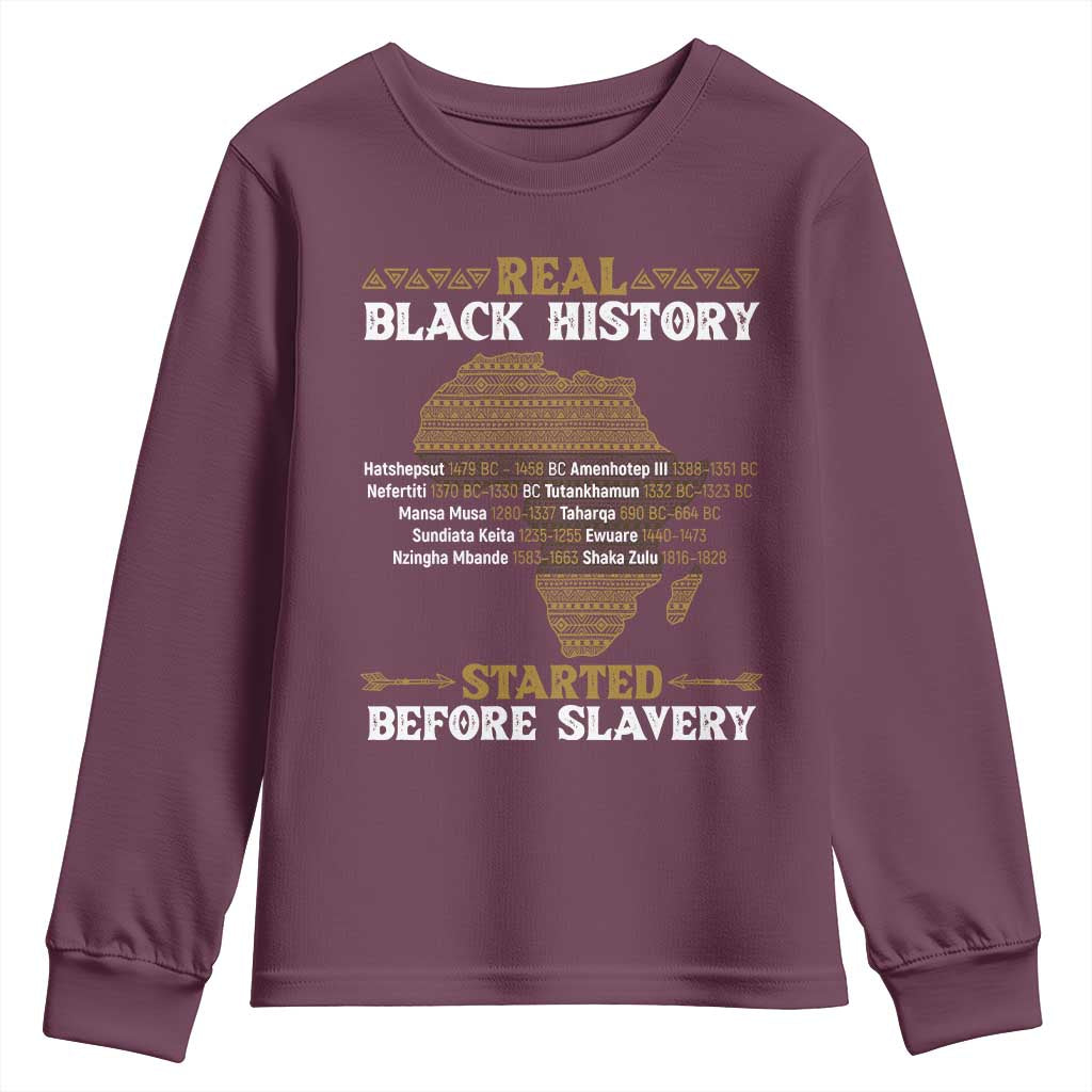 Real Black History Started Before Slavery Youth Sweatshirt TS09