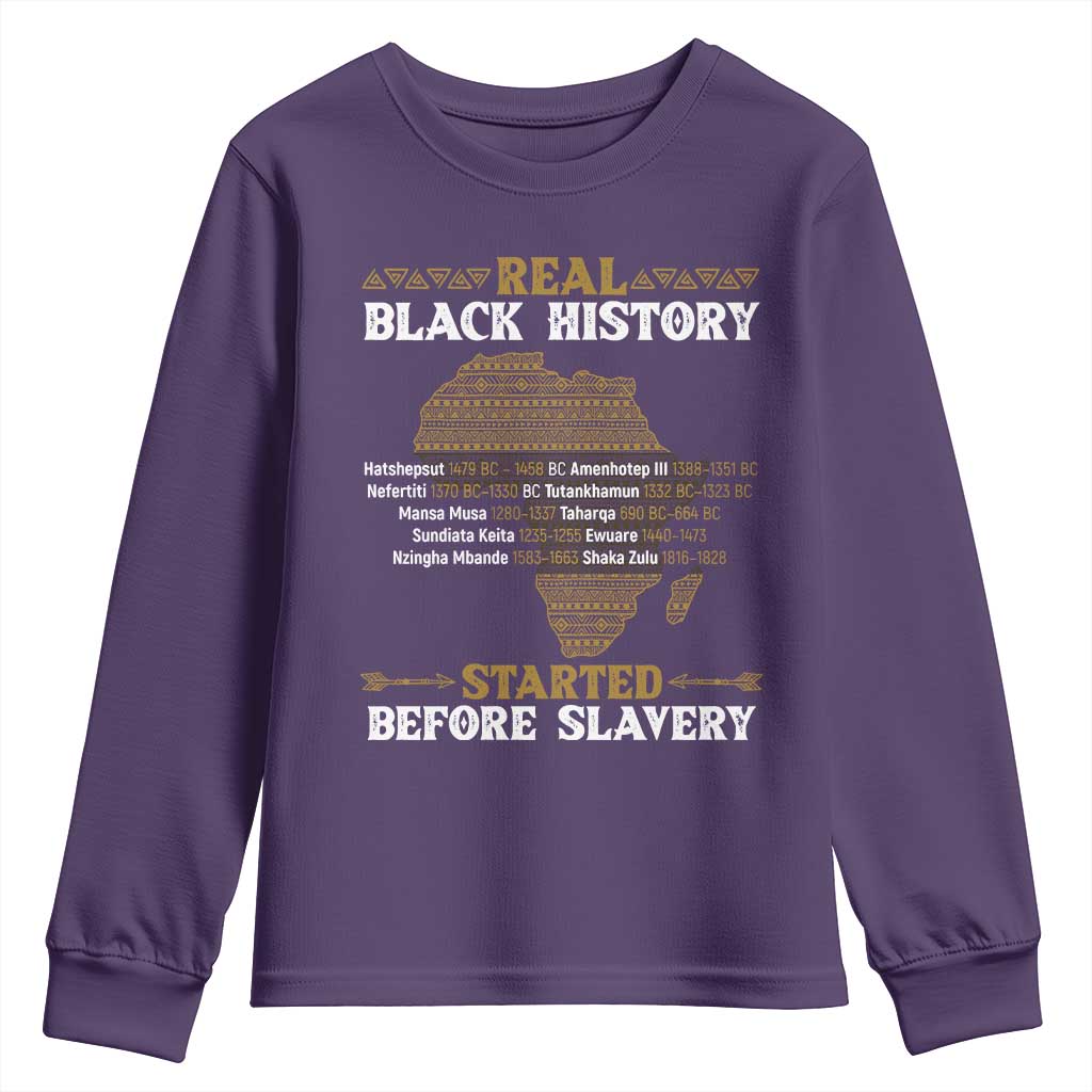 Real Black History Started Before Slavery Youth Sweatshirt TS09