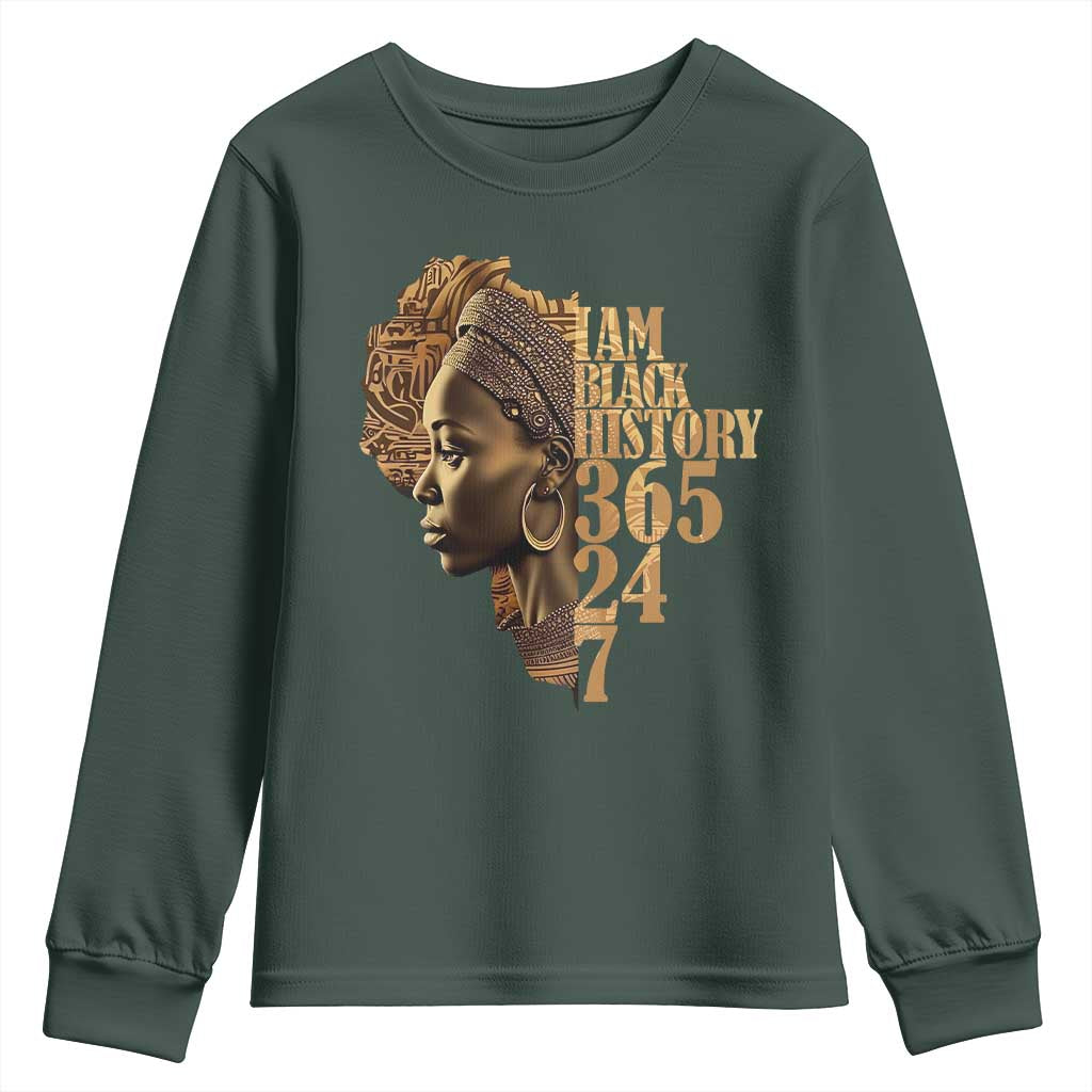 I Am Black History 365 24 7 Youth Sweatshirt TS09