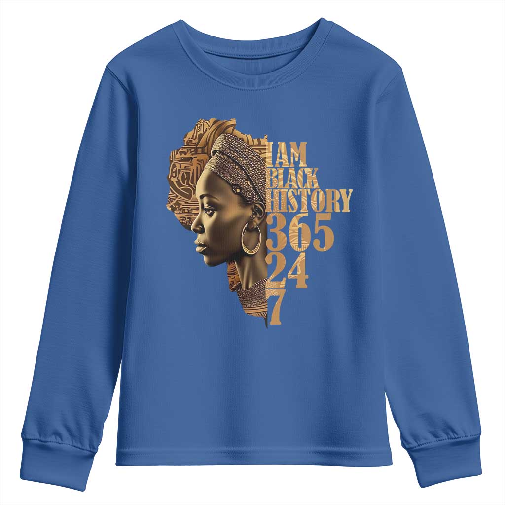 I Am Black History 365 24 7 Youth Sweatshirt TS09