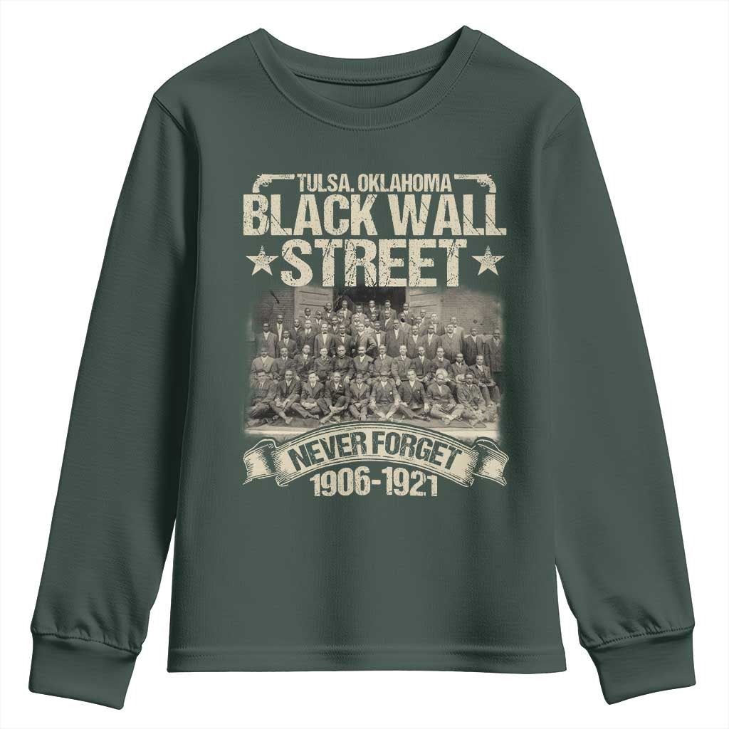 Black Wall Street Youth Sweatshirt Never Forget 1906 1921 Tulsa Black History TS09
