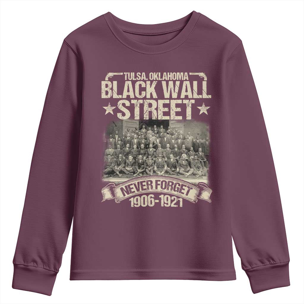 Black Wall Street Youth Sweatshirt Never Forget 1906 1921 Tulsa Black History TS09
