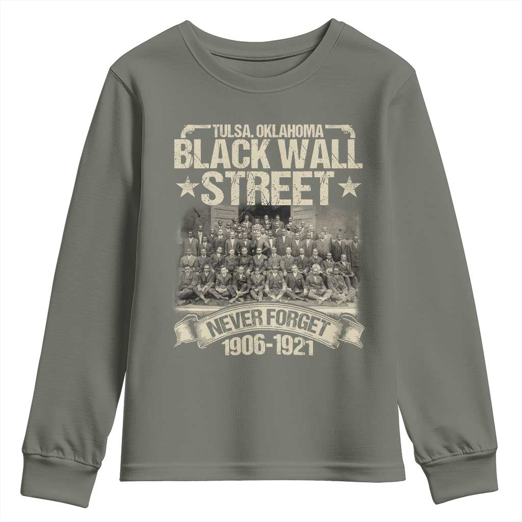 Black Wall Street Youth Sweatshirt Never Forget 1906 1921 Tulsa Black History TS09