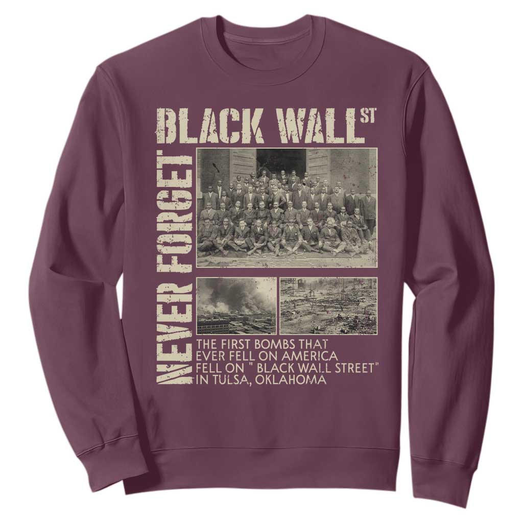 Black Wall Street Sweatshirt Never Forget Tulsa Black History Month TS09
