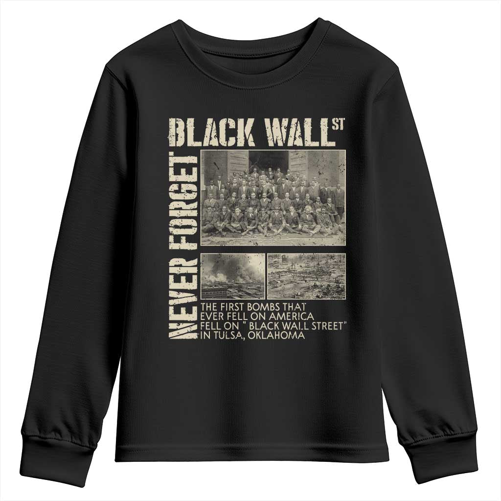 Black Wall Street Youth Sweatshirt Never Forget Tulsa Black History Month TS09