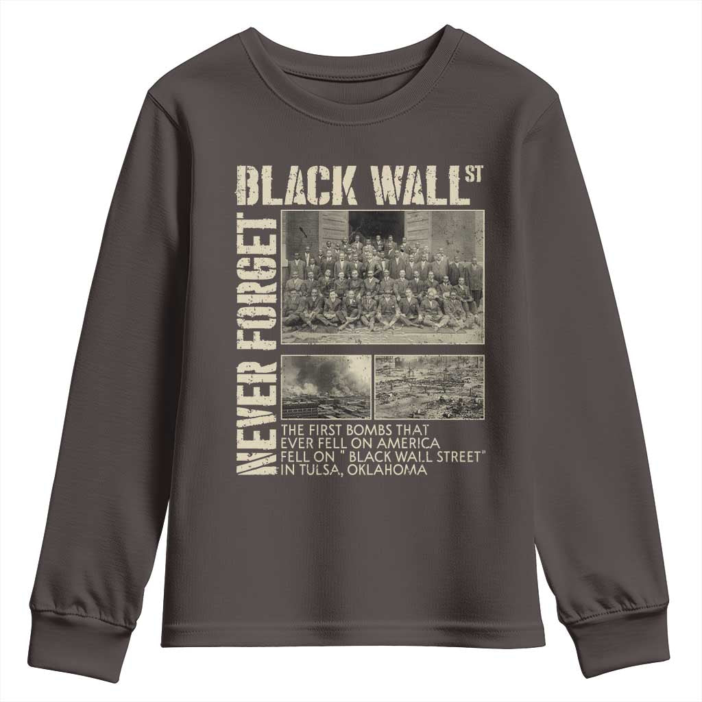 Black Wall Street Youth Sweatshirt Never Forget Tulsa Black History Month TS09