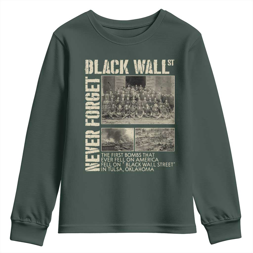Black Wall Street Youth Sweatshirt Never Forget Tulsa Black History Month TS09
