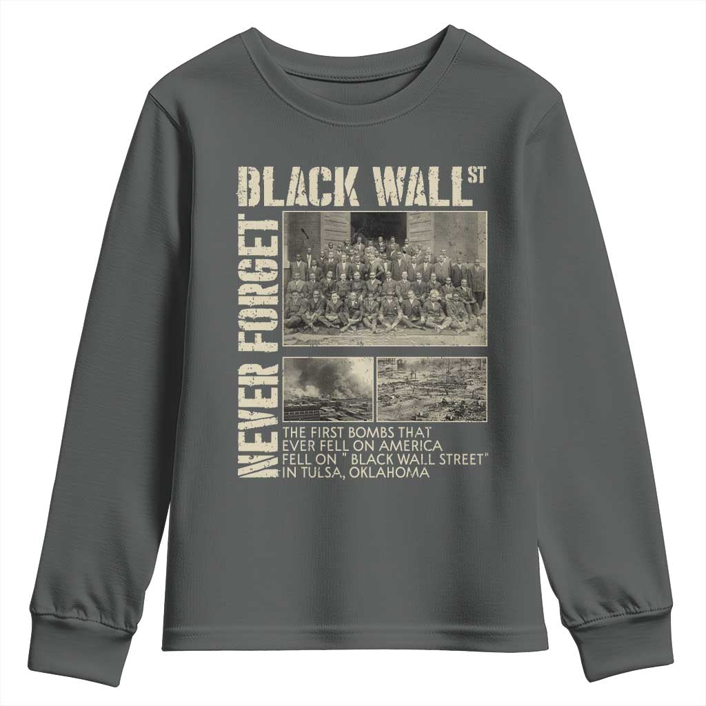 Black Wall Street Youth Sweatshirt Never Forget Tulsa Black History Month TS09