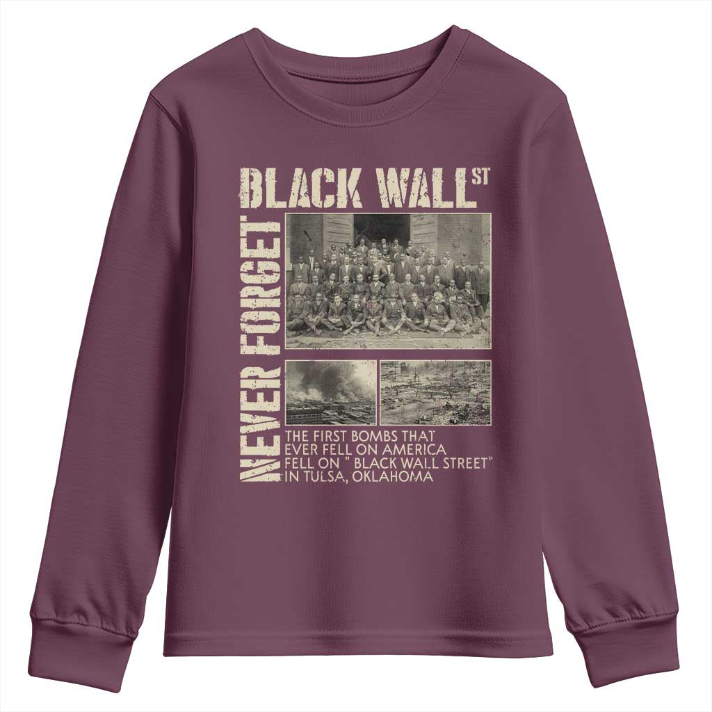 Black Wall Street Youth Sweatshirt Never Forget Tulsa Black History Month TS09